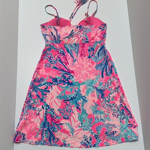 Lilly Pulitzer Margarete Swim Coverup Dress Adjustable Straps Bright Pink EUC  S - Picture 6 of 12